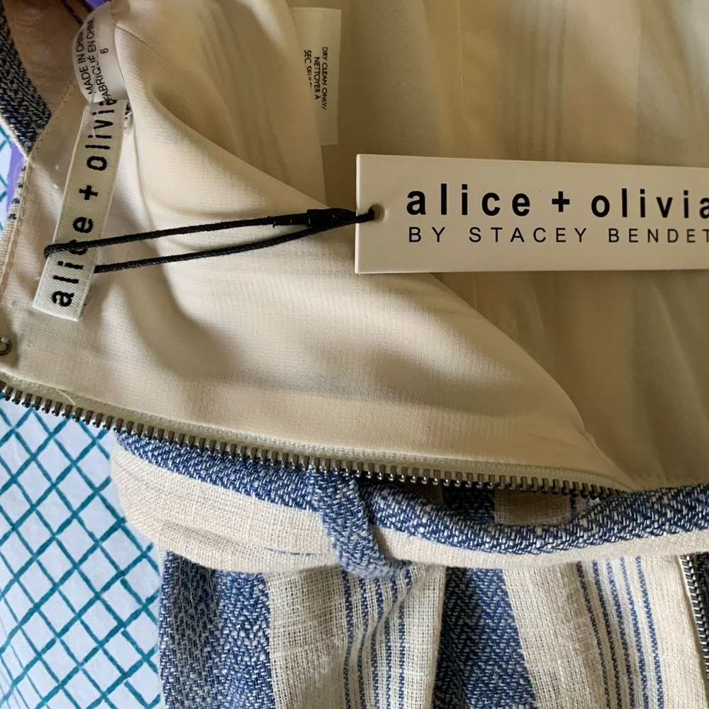Alice + Olivia striped jumpsuit culottes NEW Size 6 Nautical stripes - Picture 13 of 16